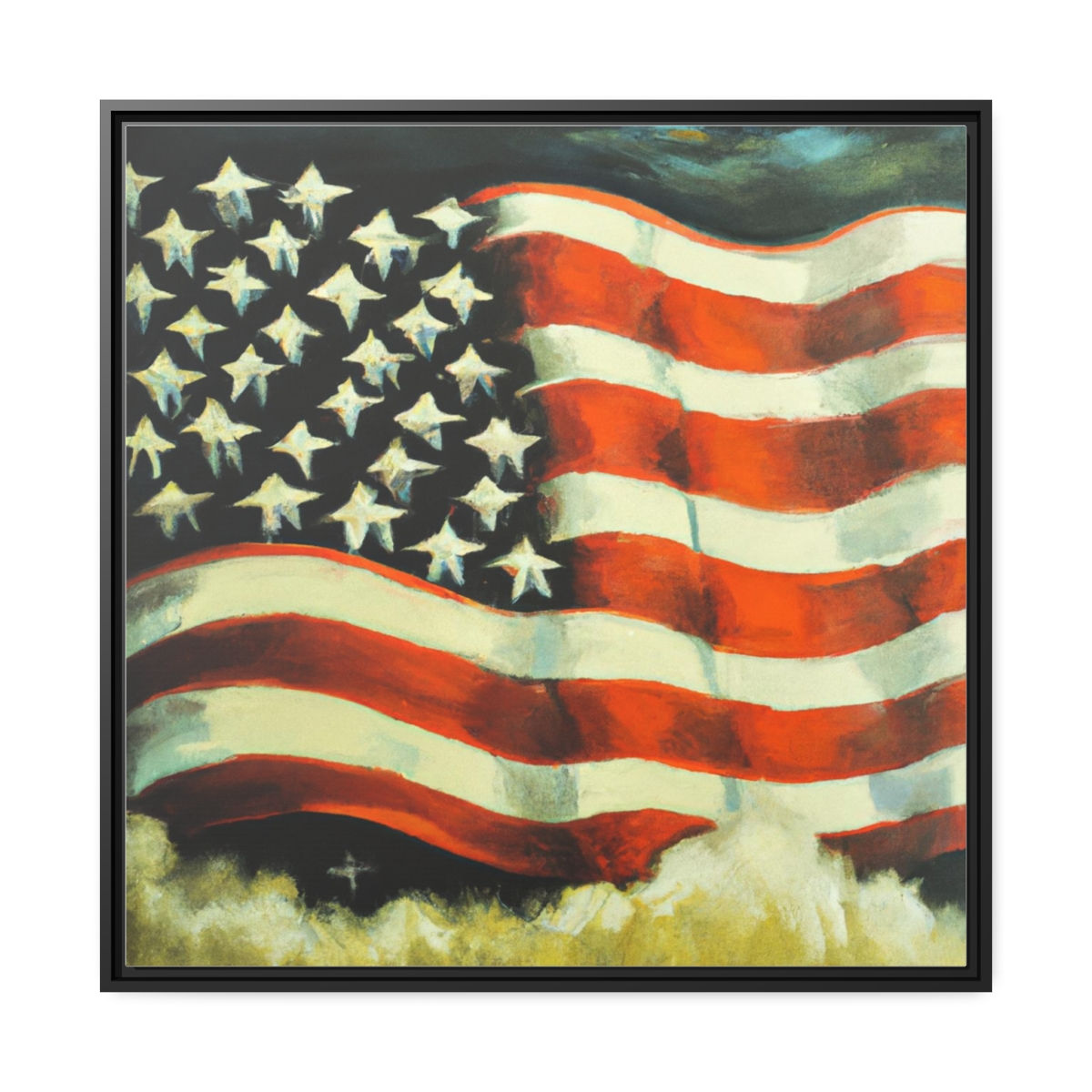 Grand Maximalist Wall Decor Canvas Print Black Frame | Roseson®
