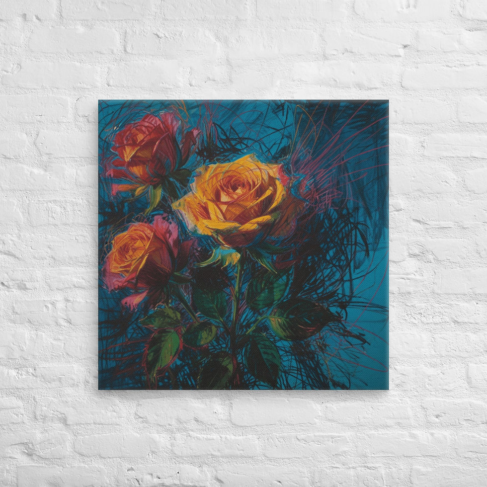 Thumbnail: Blush Rose Canvas Wall Art | Feminine Floral Home Decor Print | Roseson®