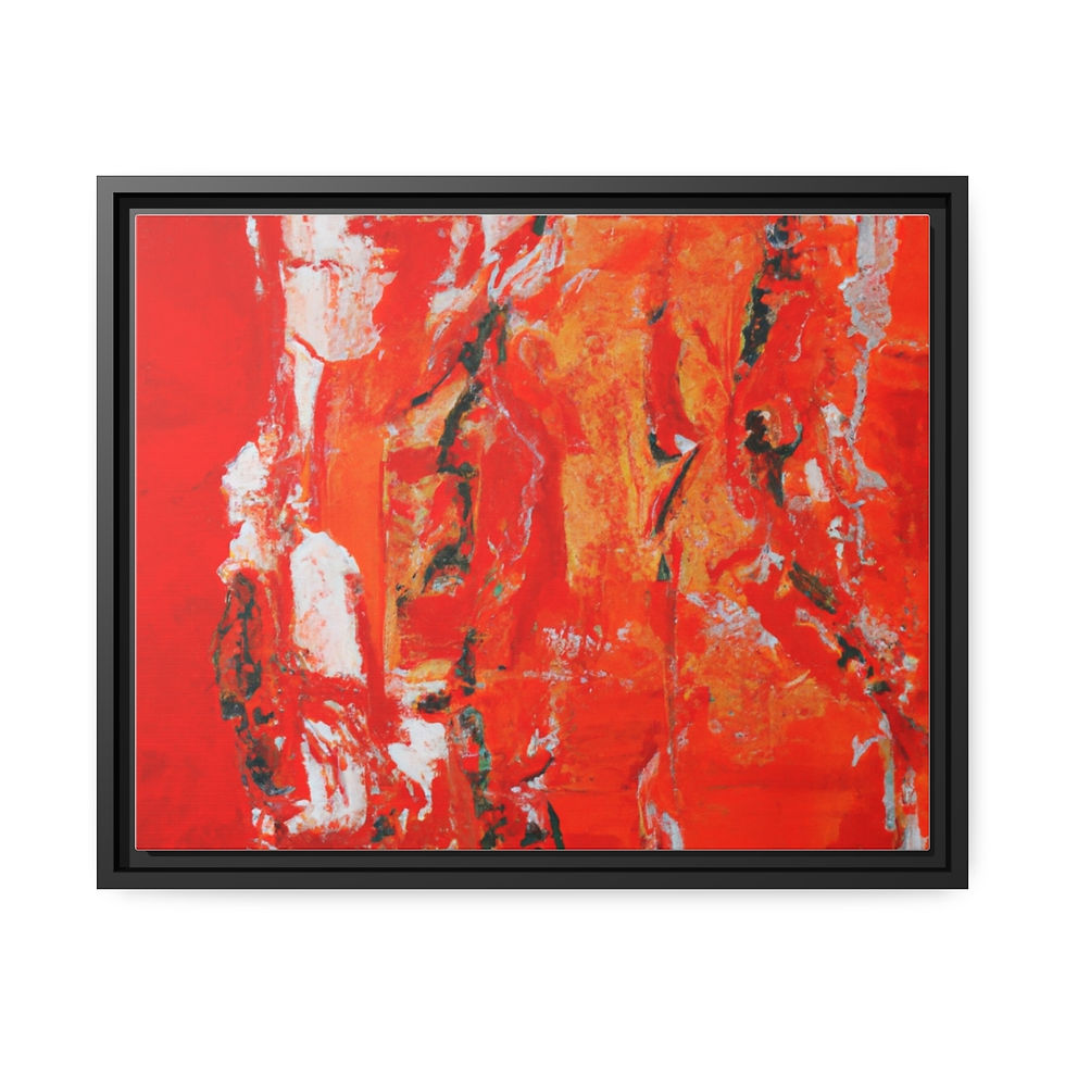 थंबनेल: Serene Canvas Painting Print Black Frame | Roseson® Calming Wall Art