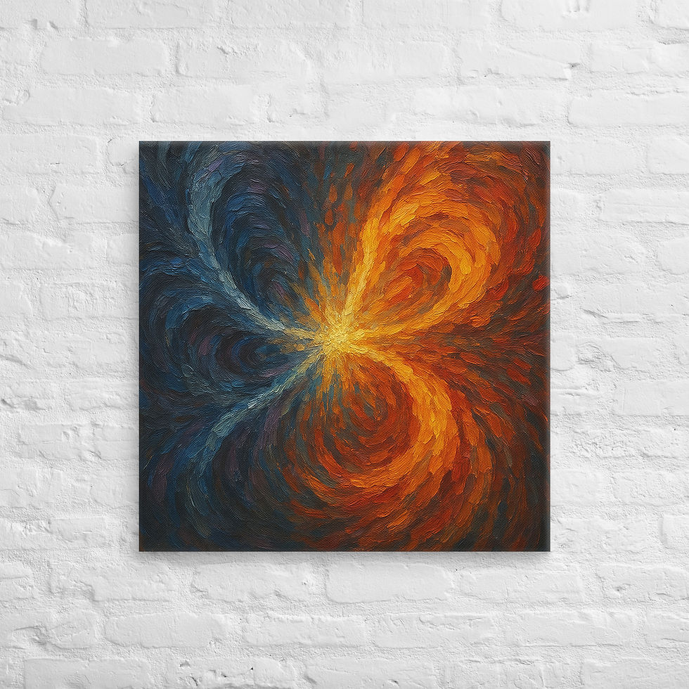 Thumbnail: Antimatter Burst Canvas Wall Art | Abstract Cosmic Energy Oil | Roseson®