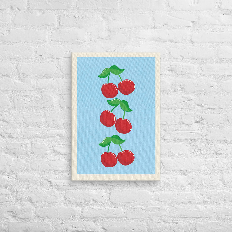 الصورة المصغرة: Vibrant Red Cherry Art Print - Fruit Wall Decor for Kitchen & Dining | Roseson®