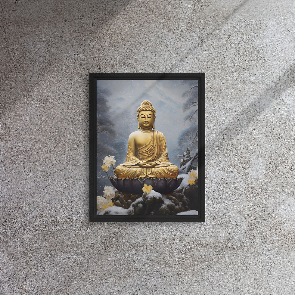 Thumbnail: Bitcoin Canvas Wall Art | Buddha Framed Canvas Vivid Print | Roseson®