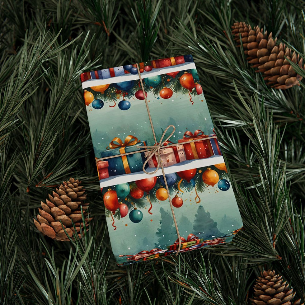 Miniature : Golden Christmas Wrapping Paper | Roseson® Luxe Holiday Gift Wrap