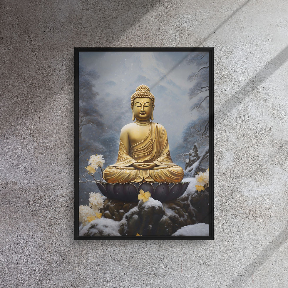 Thumbnail: Bitcoin Canvas Wall Art | Buddha Framed Canvas Vivid Print | Roseson®