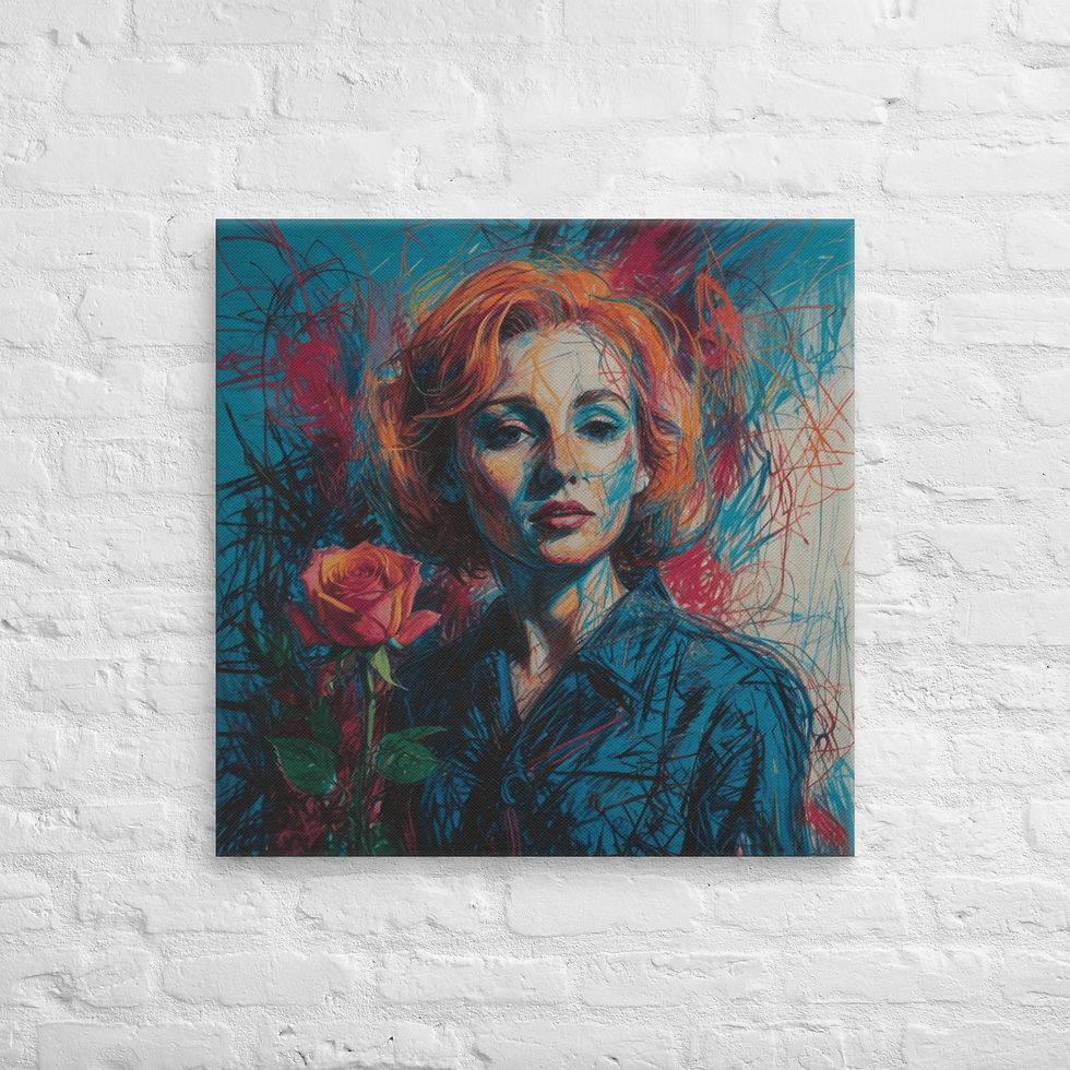 Thumbnail: Figurative Girl Canvas Wall Art | Portrait Fine Art Home Decor | Roseson®