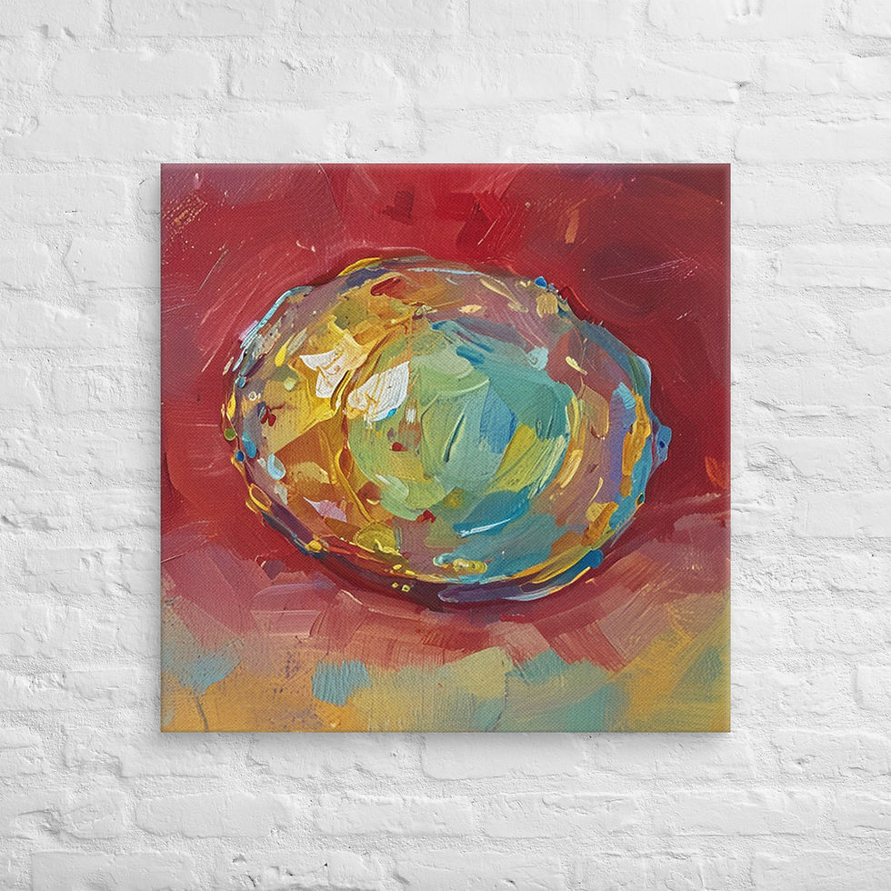 Thumbnail: Jewel-Tone Abstract Canvas Wall Art | Rich Colour Print | Luxury | Roseson®