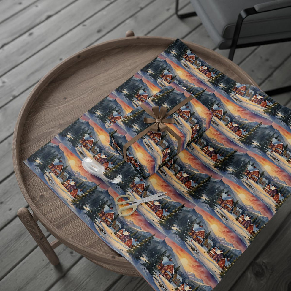 Thumbnail: Lace & Linen Christmas Wrapping Paper | Roseson® Delicate Holiday Gift Wrap