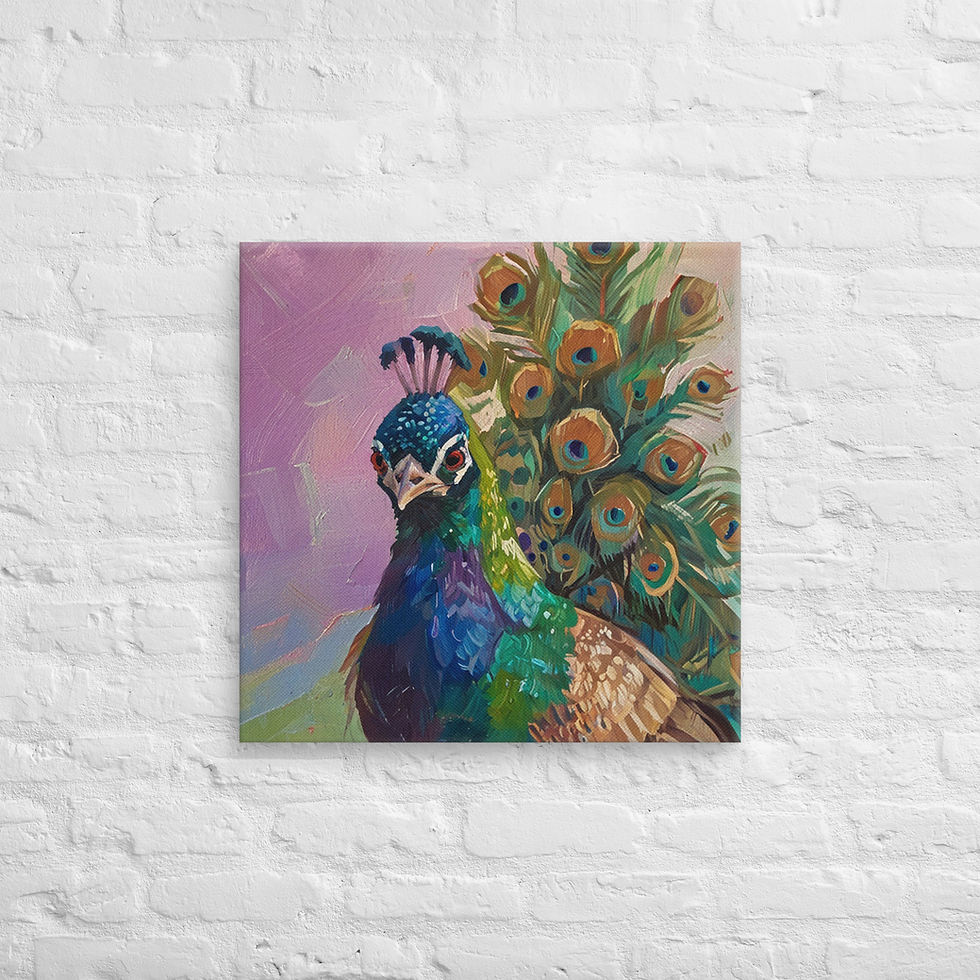 Miniature : Vibrant Peacock Canvas Wall Art | Colorful Bird Home Decor | Roseson®