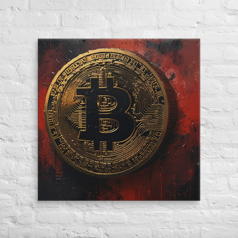 الصورة المصغرة: Bitcoin Canvas Wall Art | Digital Currency Decor Gallery Wrap | Roseson®
