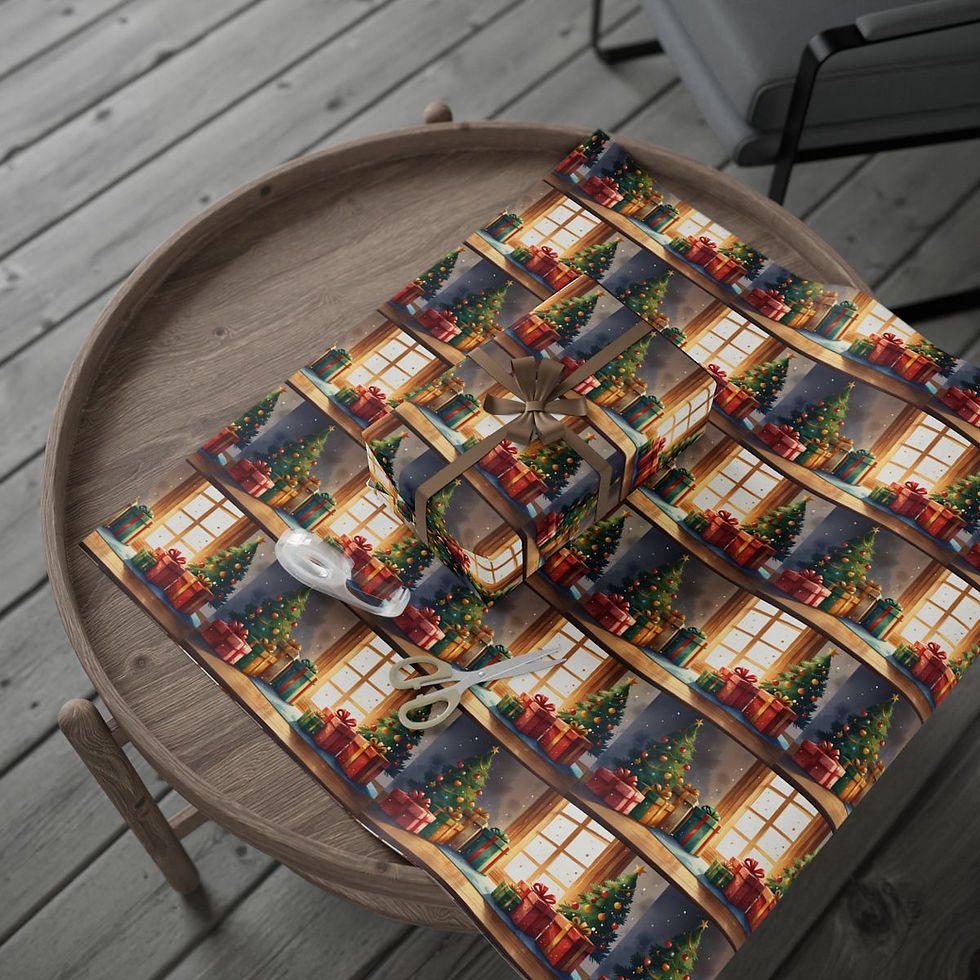 Thumbnail: Enchanted Forest Christmas Wrapping Paper | Roseson® Woodland Holiday Wrap