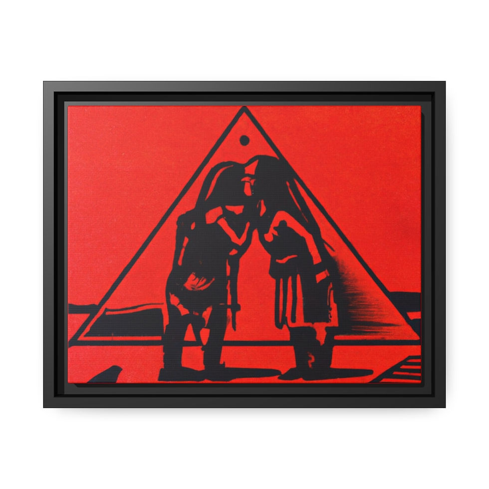 थंबनेल: Maximalist Wall Decor Canvas Print Black Frame | Roseson®