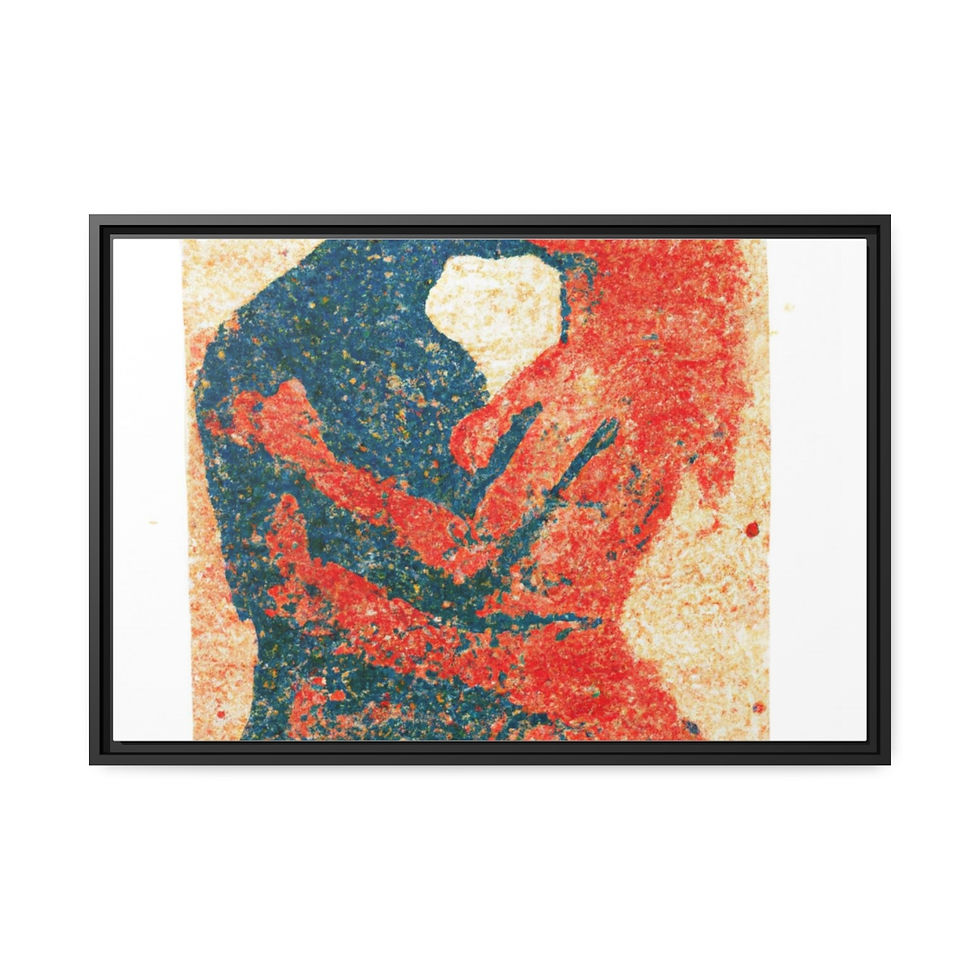Thumbnail: Joyful Nature Art Print Canvas Print Black Frame | Roseson®