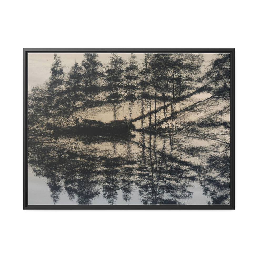 थंबनेल: Peaceful Abstract Art Print Canvas Print Black Frame | Roseson®
