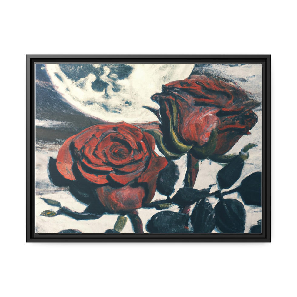 Thumbnail: Layered Geometric Wall Art Canvas Print Black Frame | Roseson®