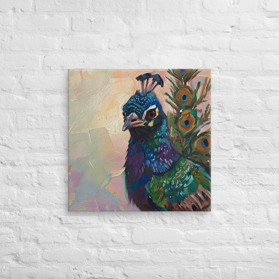 थंबनेल: Peacock Feather Canvas Wall Art | Exotic Bird Art Print | Roseson®
