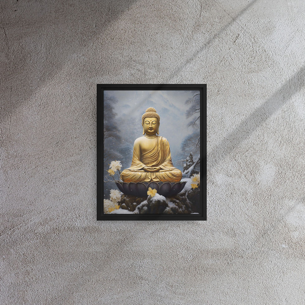 Thumbnail: Bitcoin Canvas Wall Art | Buddha Framed Canvas Vivid Print | Roseson®