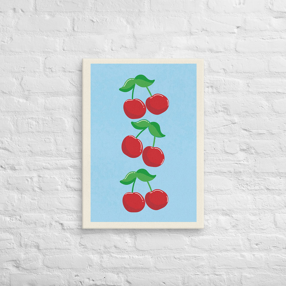 Thumbnail: Vibrant Red Cherry Art Print - Fruit Wall Decor for Kitchen & Dining | Roseson®