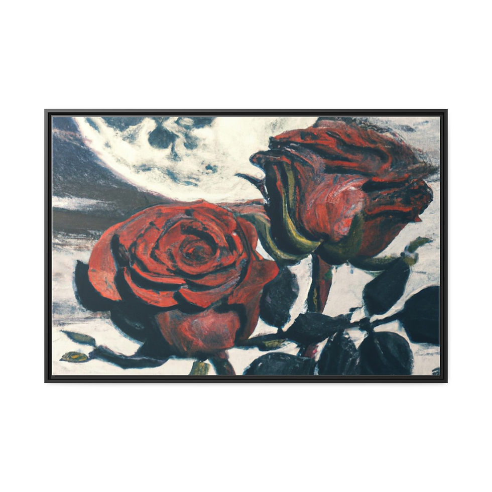 Thumbnail: Layered Geometric Wall Art Canvas Print Black Frame | Roseson®