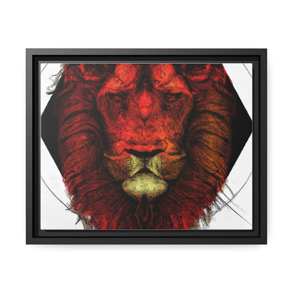 थंबनेल: Maximalist Wall Decor Canvas Print Black Frame | Roseson®