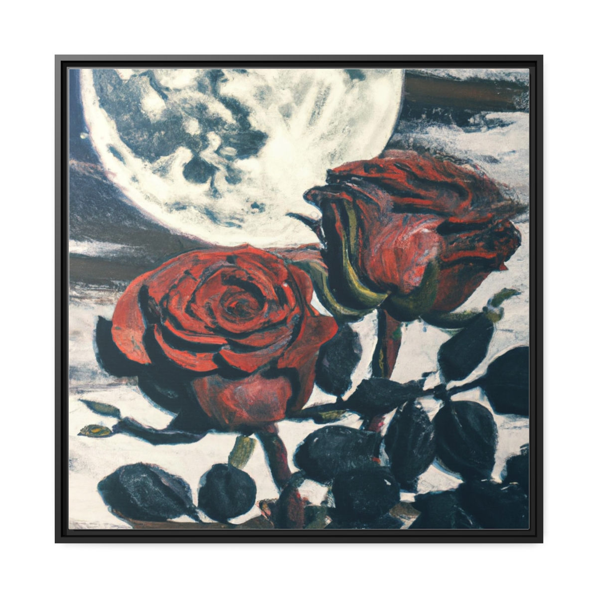 Layered Geometric Wall Art Canvas Print Black Frame | Roseson®
