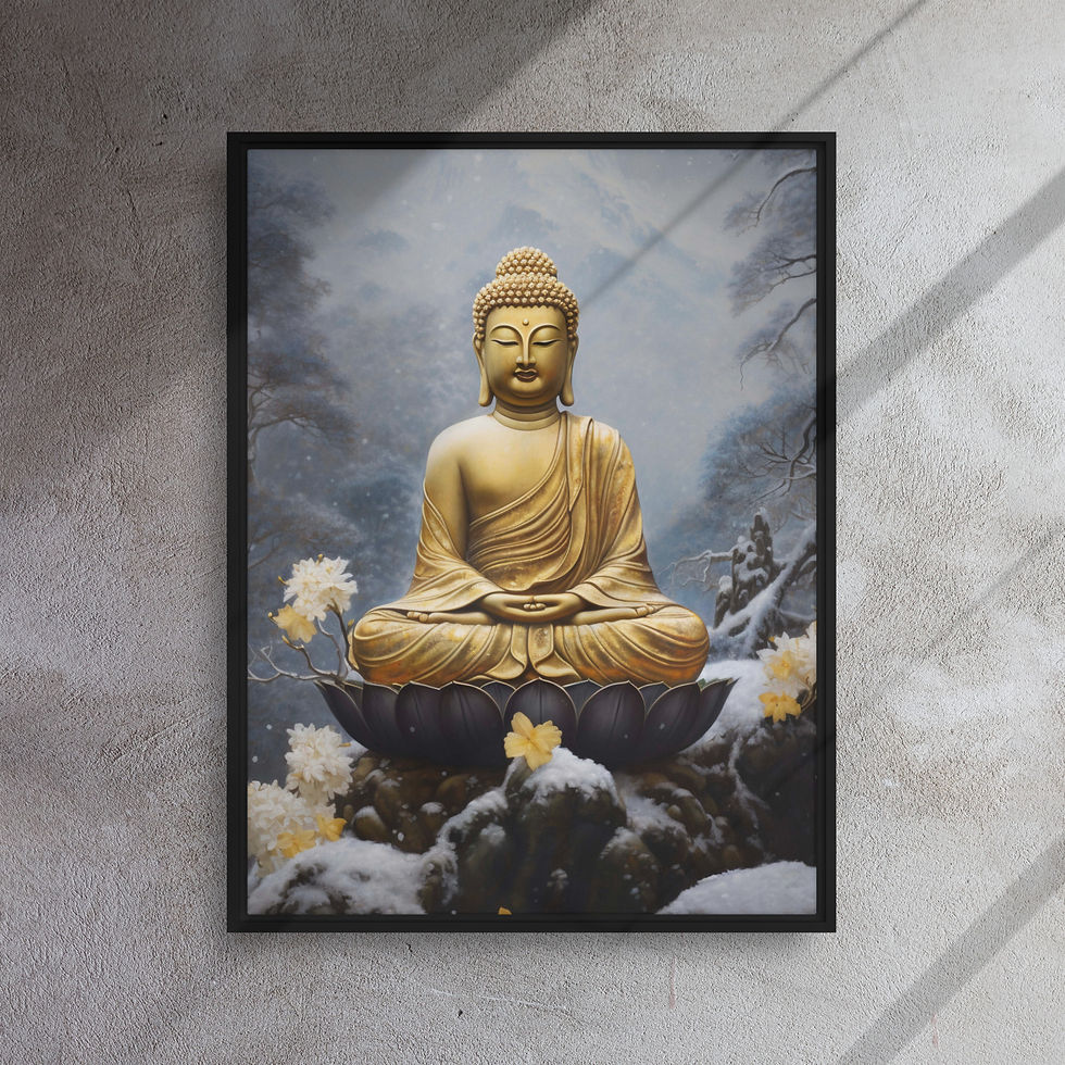 Thumbnail: Bitcoin Canvas Wall Art | Buddha Framed Canvas Vivid Print | Roseson®