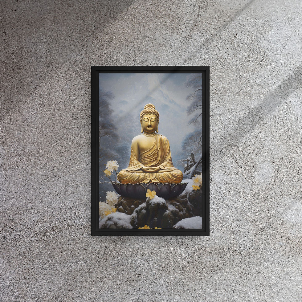 Thumbnail: Bitcoin Canvas Wall Art | Buddha Framed Canvas Vivid Print | Roseson®