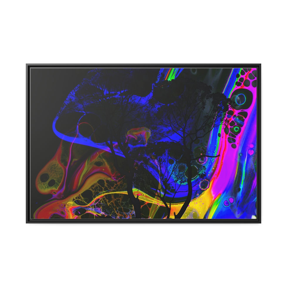 Thumbnail: Abstract Wall Art Canvas Print Black Frame | Roseson®