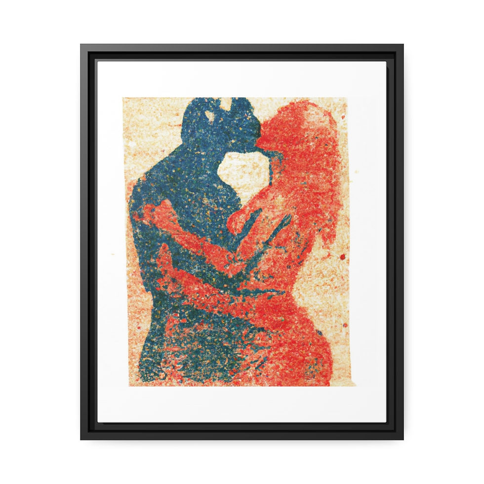 Thumbnail: Joyful Nature Art Print Canvas Print Black Frame | Roseson®
