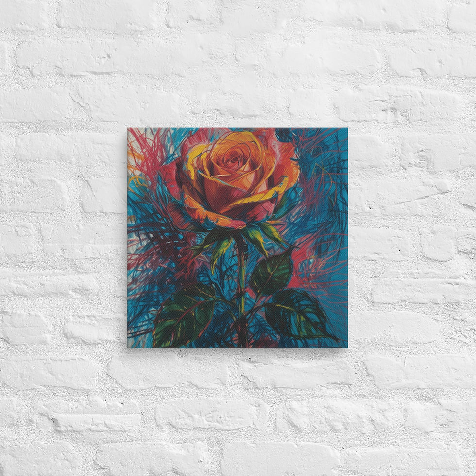 Thumbnail: Watercolor Rose Canvas Wall Art | Soft Floral Bedroom Decor | Roseson®