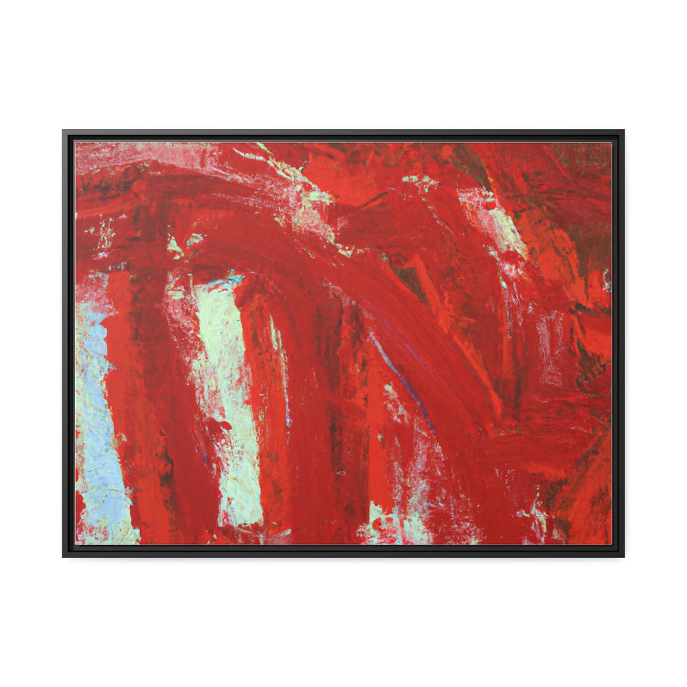 Thumbnail: Vintage Canvas Painting Print Black Frame | Roseson® Retro Wall Art