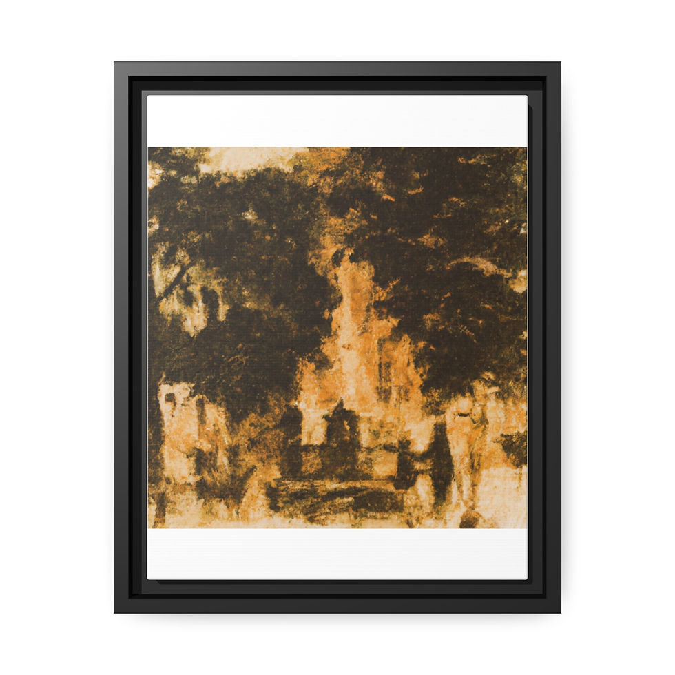 थंबनेल: Vintage Bedroom Canvas Decor Canvas Print Black Frame | Roseson®