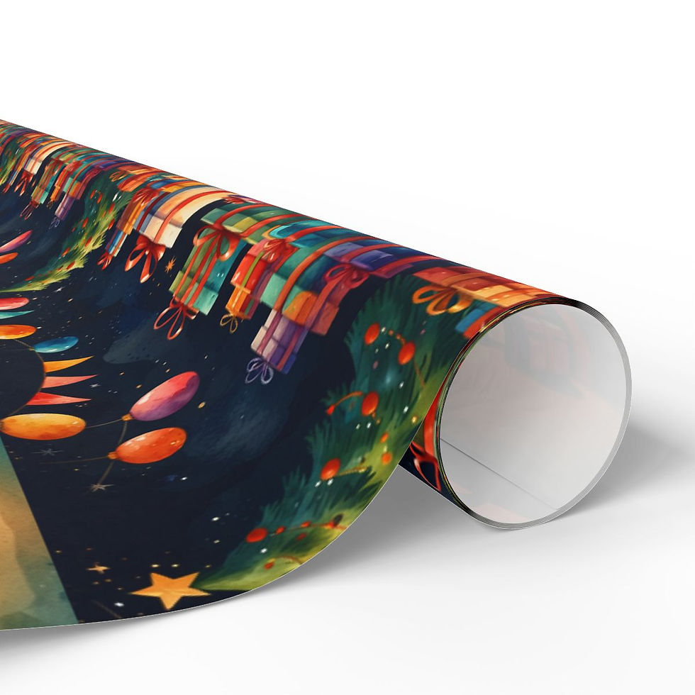 Thumbnail: Watercolor Christmas Wrapping Paper | Roseson® Artistic Holiday Gift Wrap