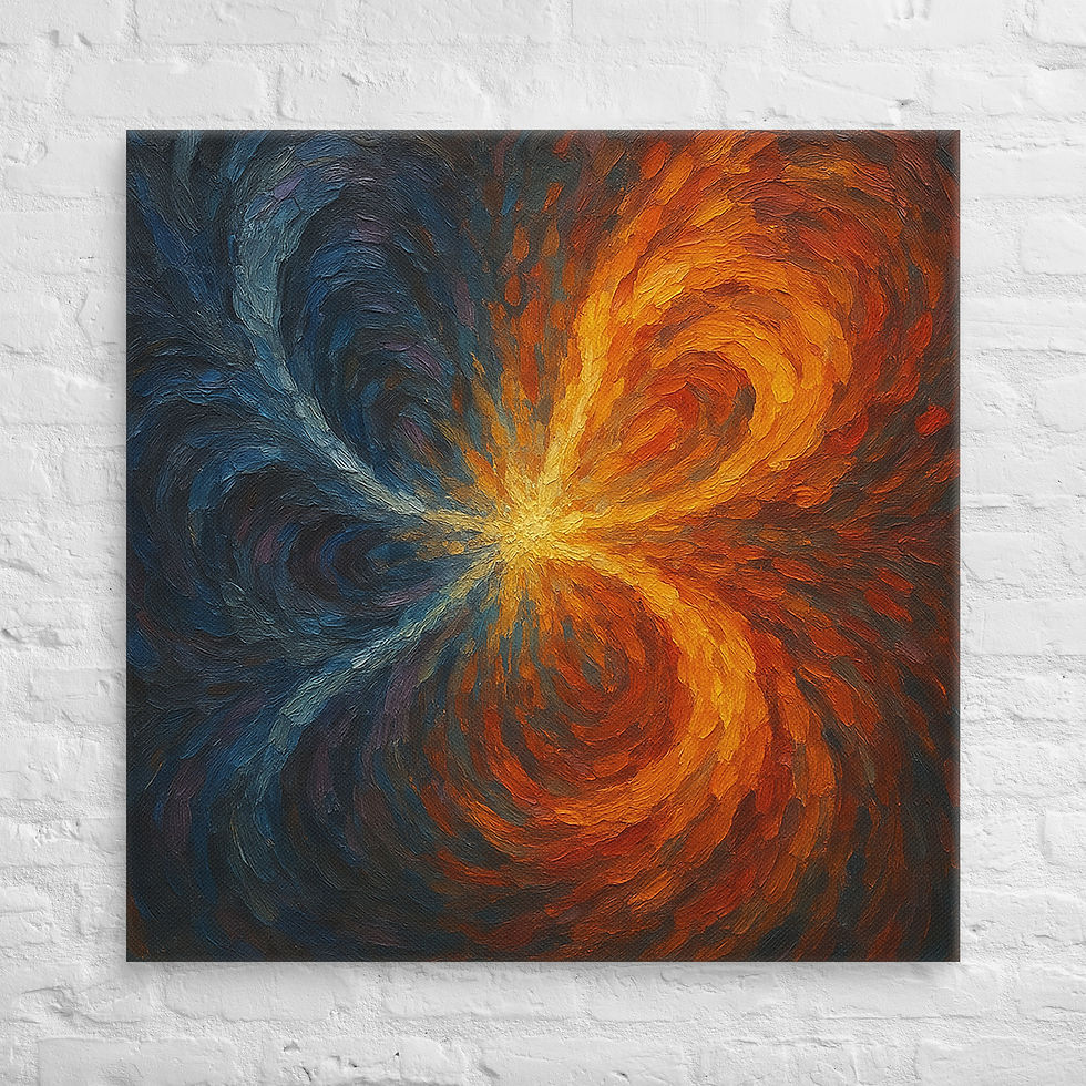 Antimatter Burst textured cosmic oil painting style canvas wall art