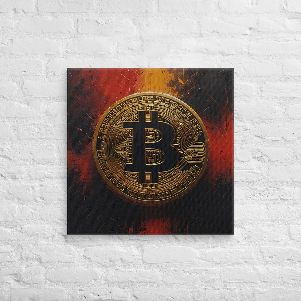 Miniature : Bitcoin Canvas Wall Art | Modern Crypto Decor for Home, Office & | Roseson®