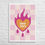 Thumbnail: Good Vibes Wall Art – Retro Pink Aesthetic Heart Print for Room Decor