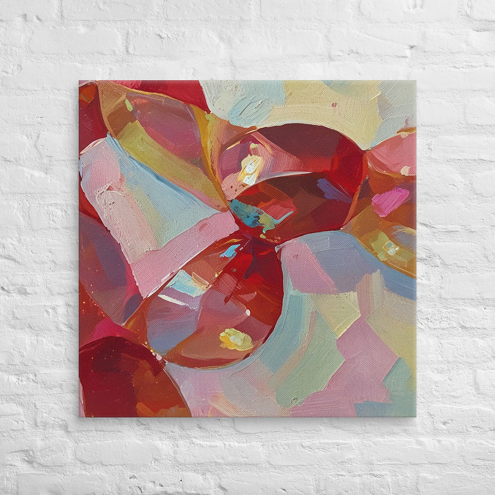 Thumbnail: Golden Abstract Canvas Wall Art | Warm Tone Art Print | Bedroom Wall | Roseson®