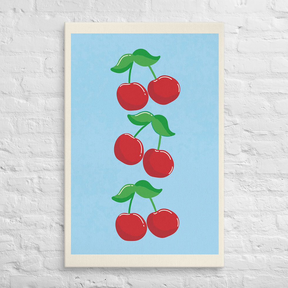 الصورة المصغرة: Vibrant Red Cherry Art Print - Fruit Wall Decor for Kitchen & Dining | Roseson®