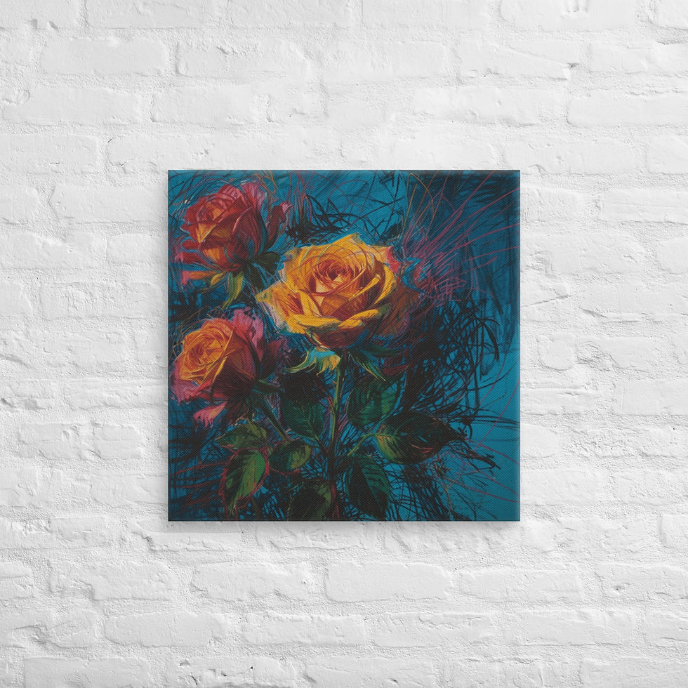 Thumbnail: Blush Rose Canvas Wall Art | Feminine Floral Home Decor Print | Roseson®