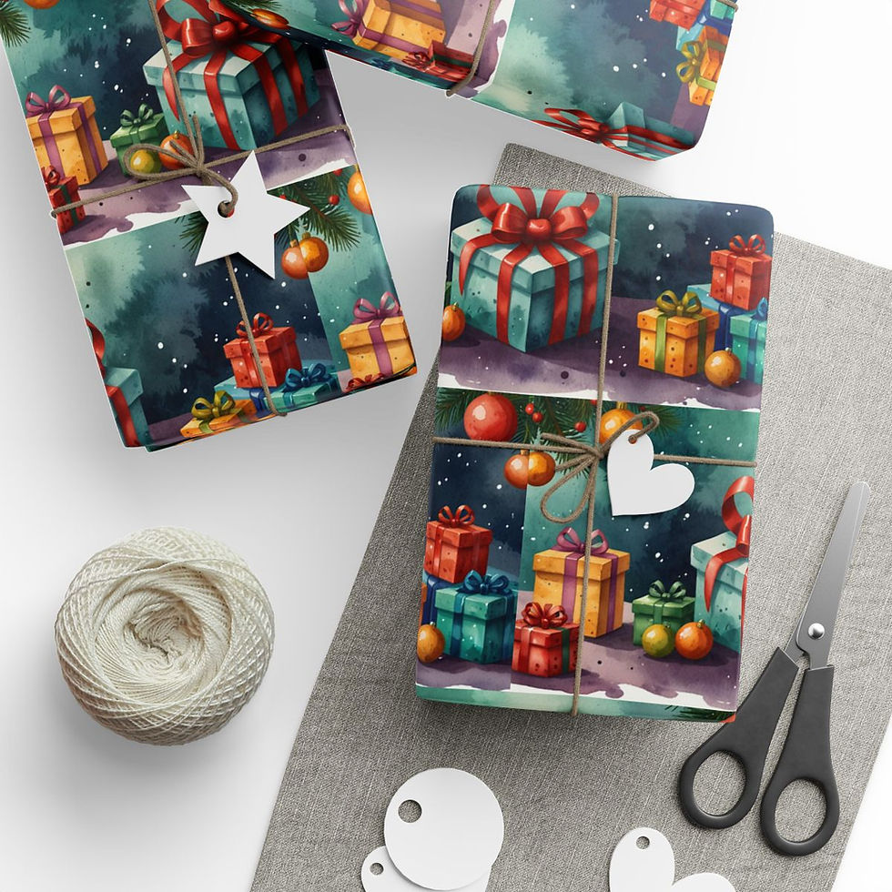 Thumbnail: Copper Glow Christmas Wrapping Paper | Roseson® Metallic Holiday Gift Wrap