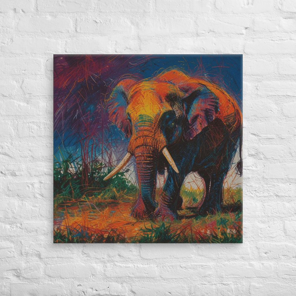 Thumbnail: Elephant Safari Canvas Wall Art | African Wildlife Home Decor | Roseson®