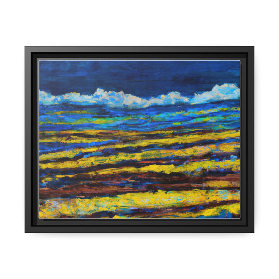 थंबनेल: Watercolor Art Print Canvas Print Black Frame | Roseson®