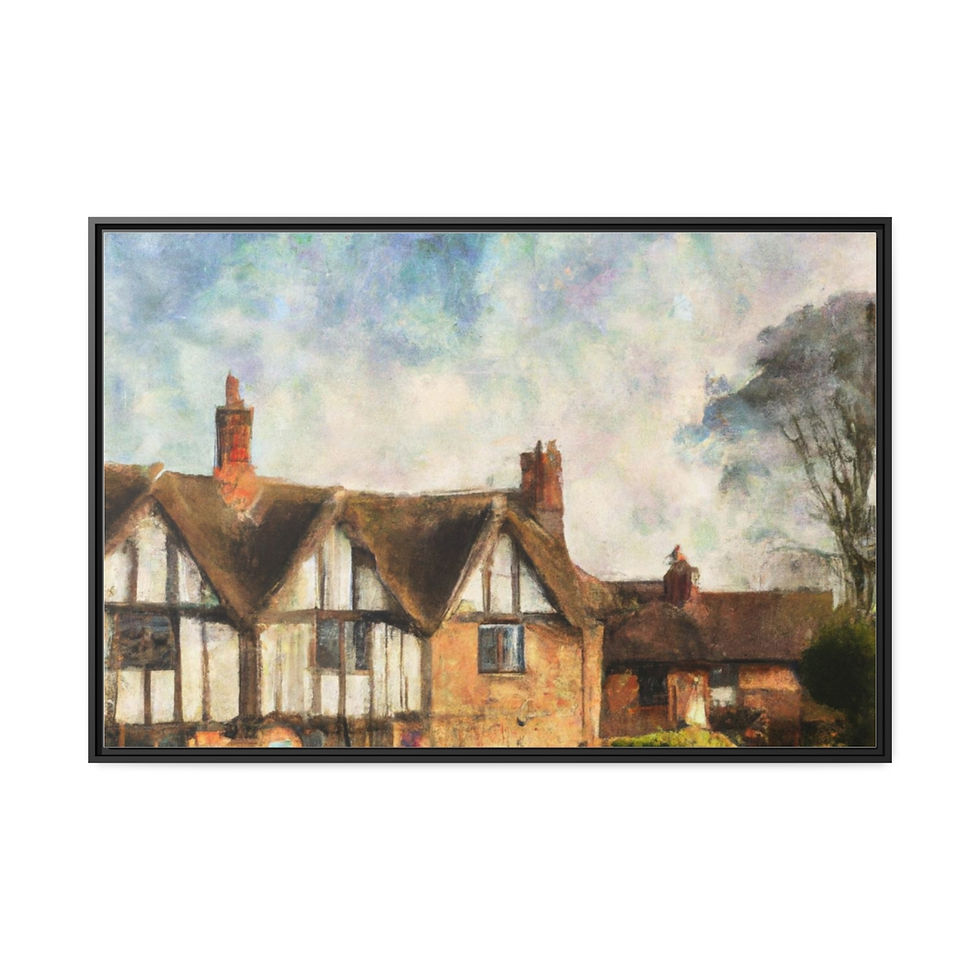 थंबनेल: Vintage Art Print Canvas Print Black Frame | Roseson®