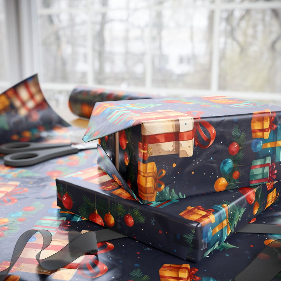 Thumbnail: Lantern Christmas Wrapping Paper | Roseson® Warm Glow Holiday Wrap