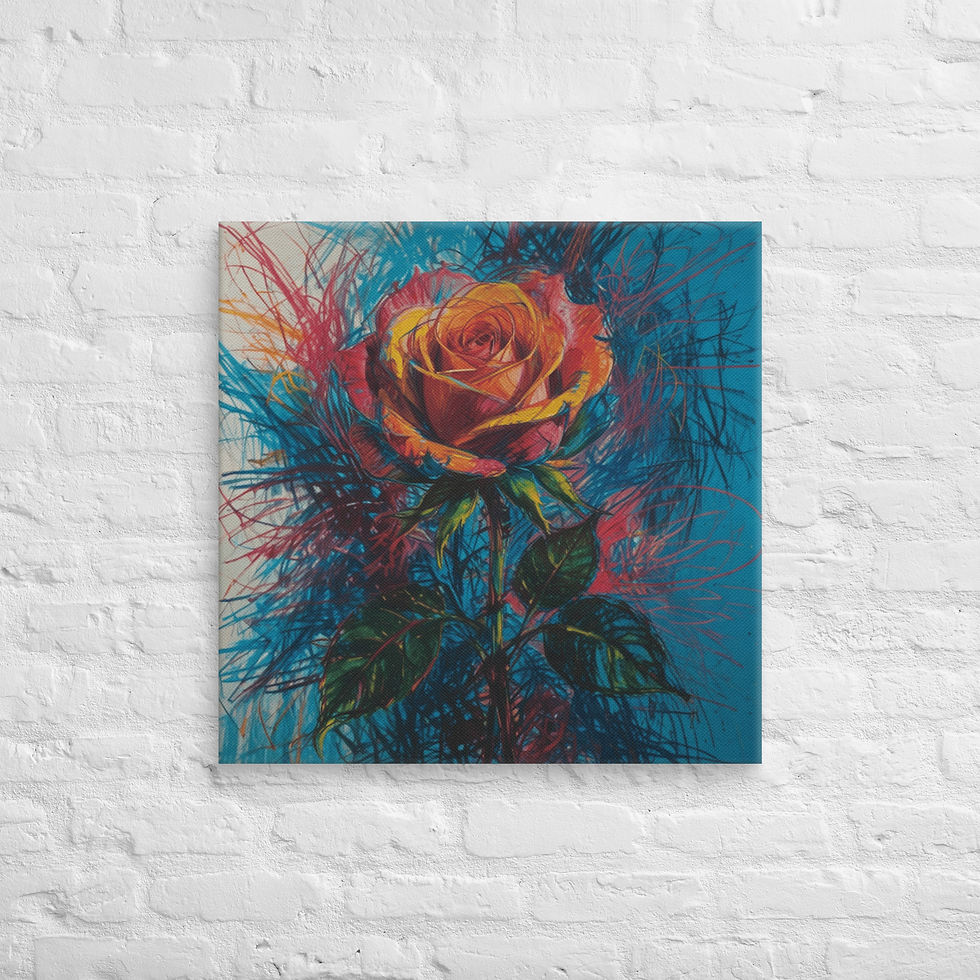 Thumbnail: Watercolor Rose Canvas Wall Art | Soft Floral Bedroom Decor | Roseson®