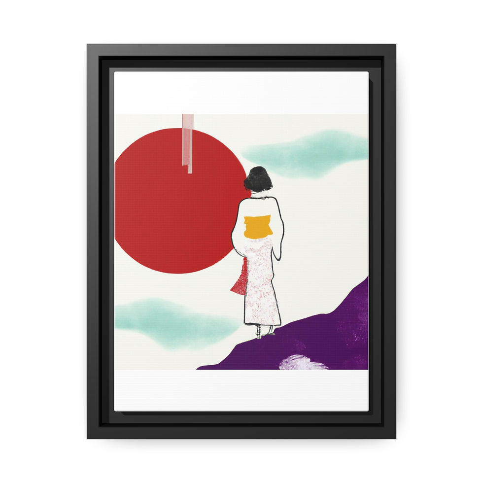 Miniature : Sacred Earth Tone Canvas Print Black Frame | Roseson®