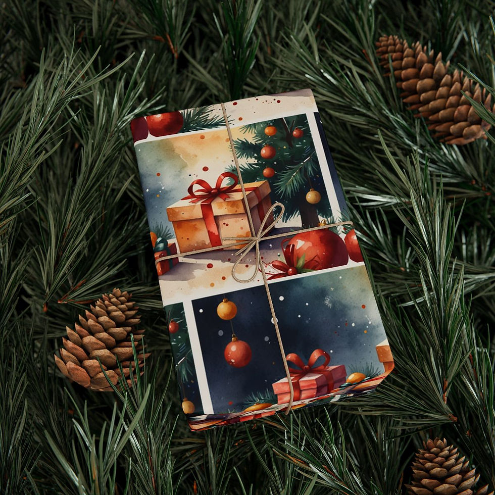 Thumbnail: Holly Berry Christmas Wrapping Paper | Roseson® Botanical Holiday Wrap