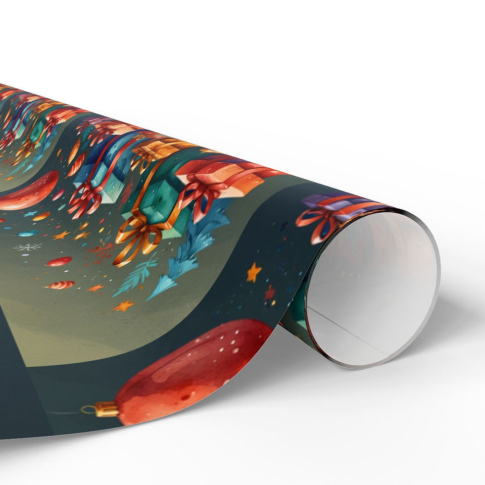 Thumbnail: Fireside Christmas Wrapping Paper | Roseson® Cozy Hearth Holiday Wrap