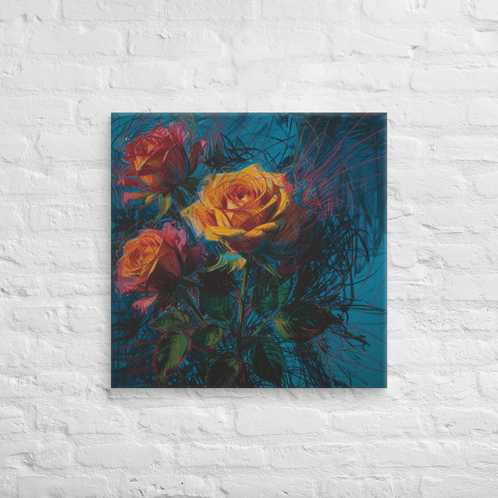 Thumbnail: Blush Rose Canvas Wall Art | Feminine Floral Home Decor Print | Roseson®