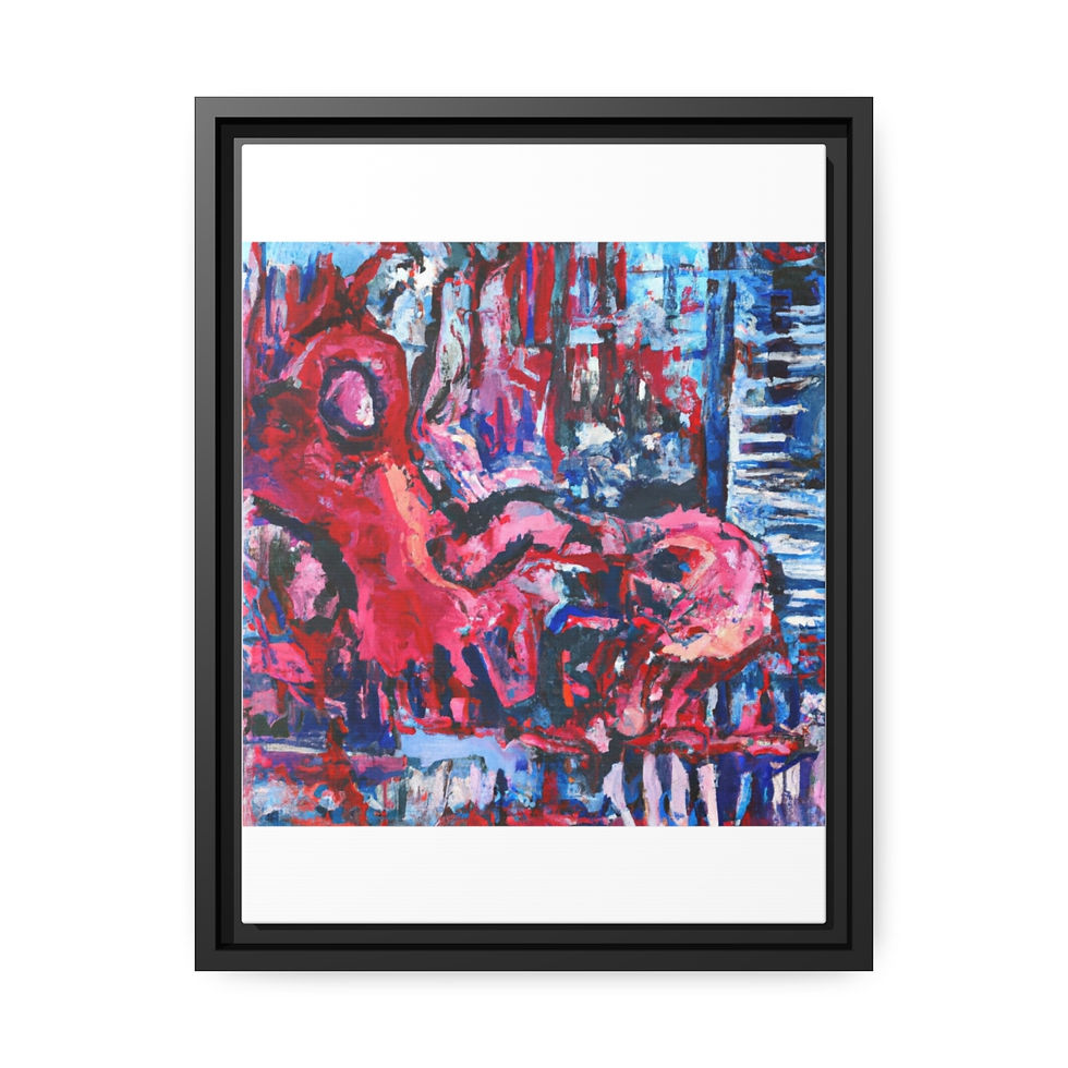 Thumbnail: Minimalist Wall Art Canvas Print Black Frame | Roseson®
