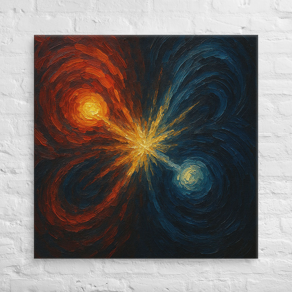 Antimatter Collision textured oil painting style canvas wall art